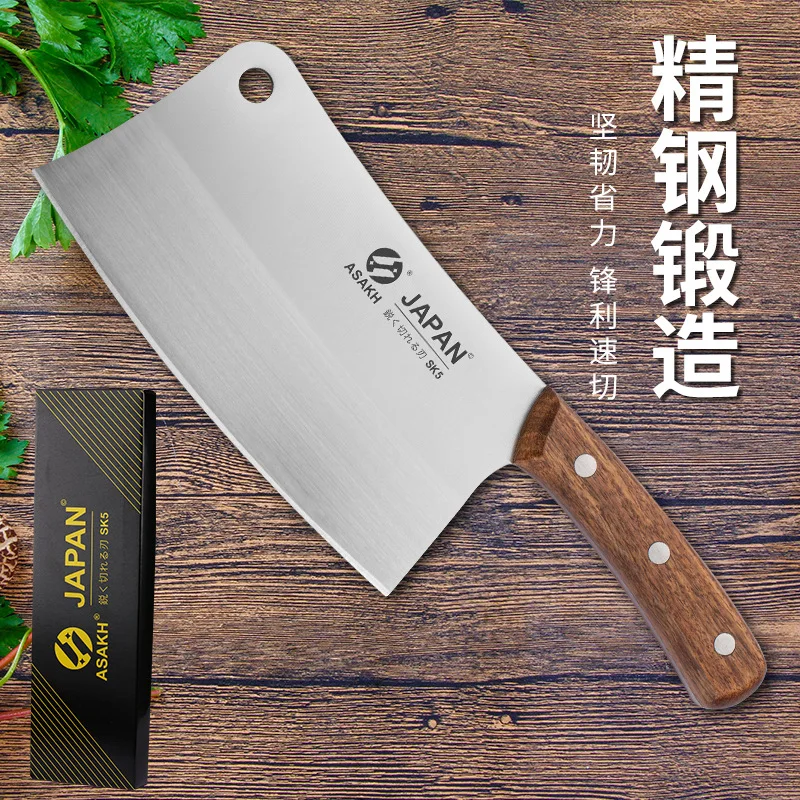 

Нож-Кливер из нержавеющей стали в китайском стиле, острые лезвия, деревянная ручка, кухонные инструменты для нарезки мяса, костей, фруктов