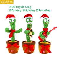 christmas dancing cactus electronic plush toys singing recording lighting decoration gift funny early education toys for kids