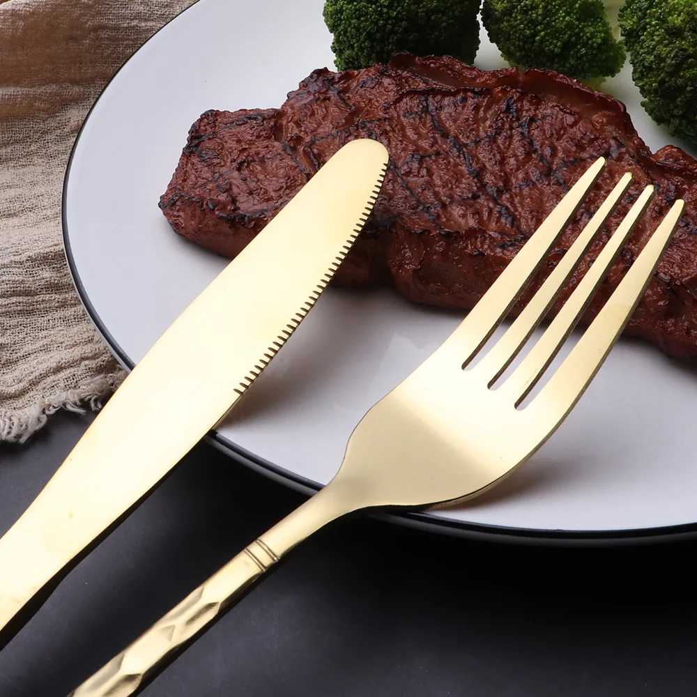 4 шт. золотой набор посуды Нержавеющая сталь можно мыть в посудомоечной машине