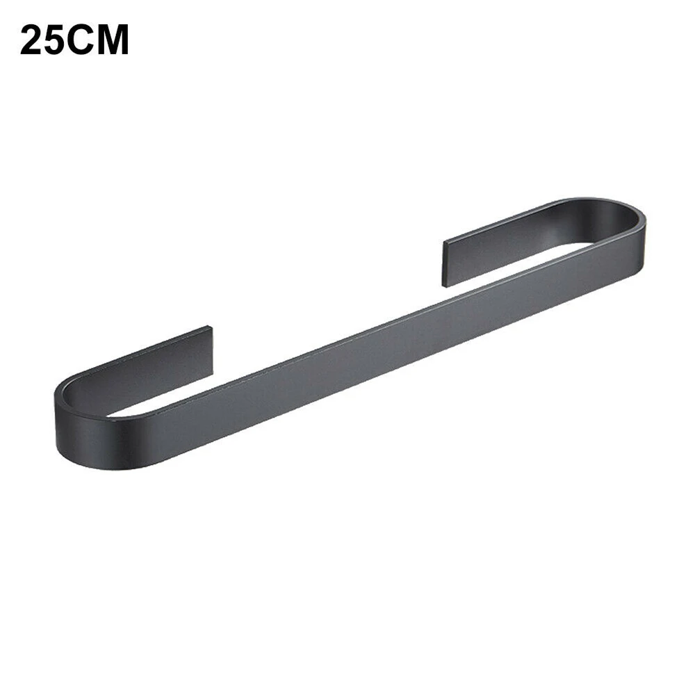 

Bathroom Towels Rack Hanger Durable Kitchen Storage Shelf Aluminum-Magnesium Black Silver Wall Hanging Towel Bar Organizer
