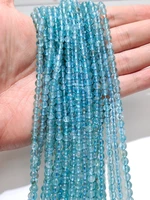 3a natural gemstones round blue through apatite angel beads 15 inches select size 3 4 5mm jewelry for bracelet necklace making
