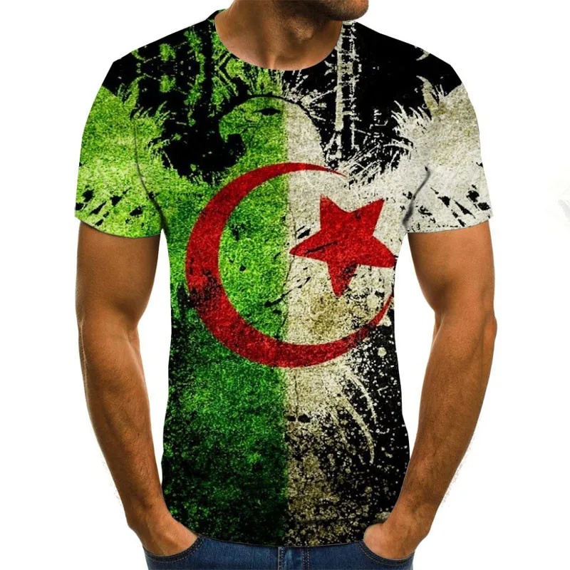 Men flag printing round neck casual t shirt Male summer hot-sale new 3D Printed T Shirt streetwear clothing XXS-6XL | Мужская одежда
