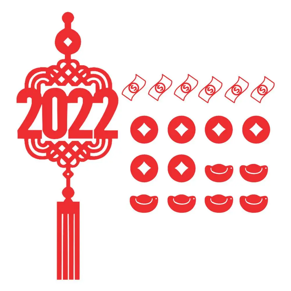 

2022 Spring Festival Decoration Chinese New Year Window Clings With Two Kinds Easy To Stick Tiger Year Decals Stickers Grilles F