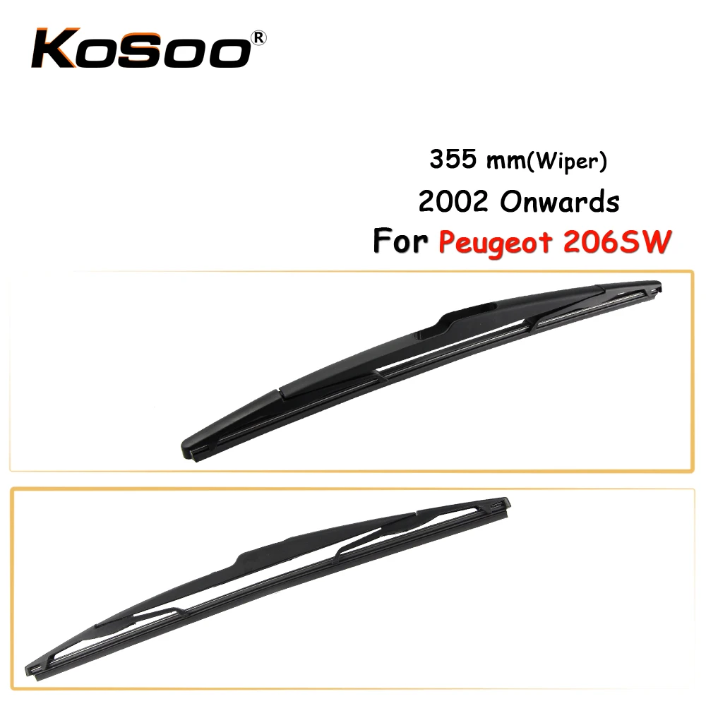 

KOSOO Auto Rear Car Wiper Blade For Peugeot 206SW,355mm 2002 Onwards Rear Window Windshield Wiper Blades Arm,Car Accessories