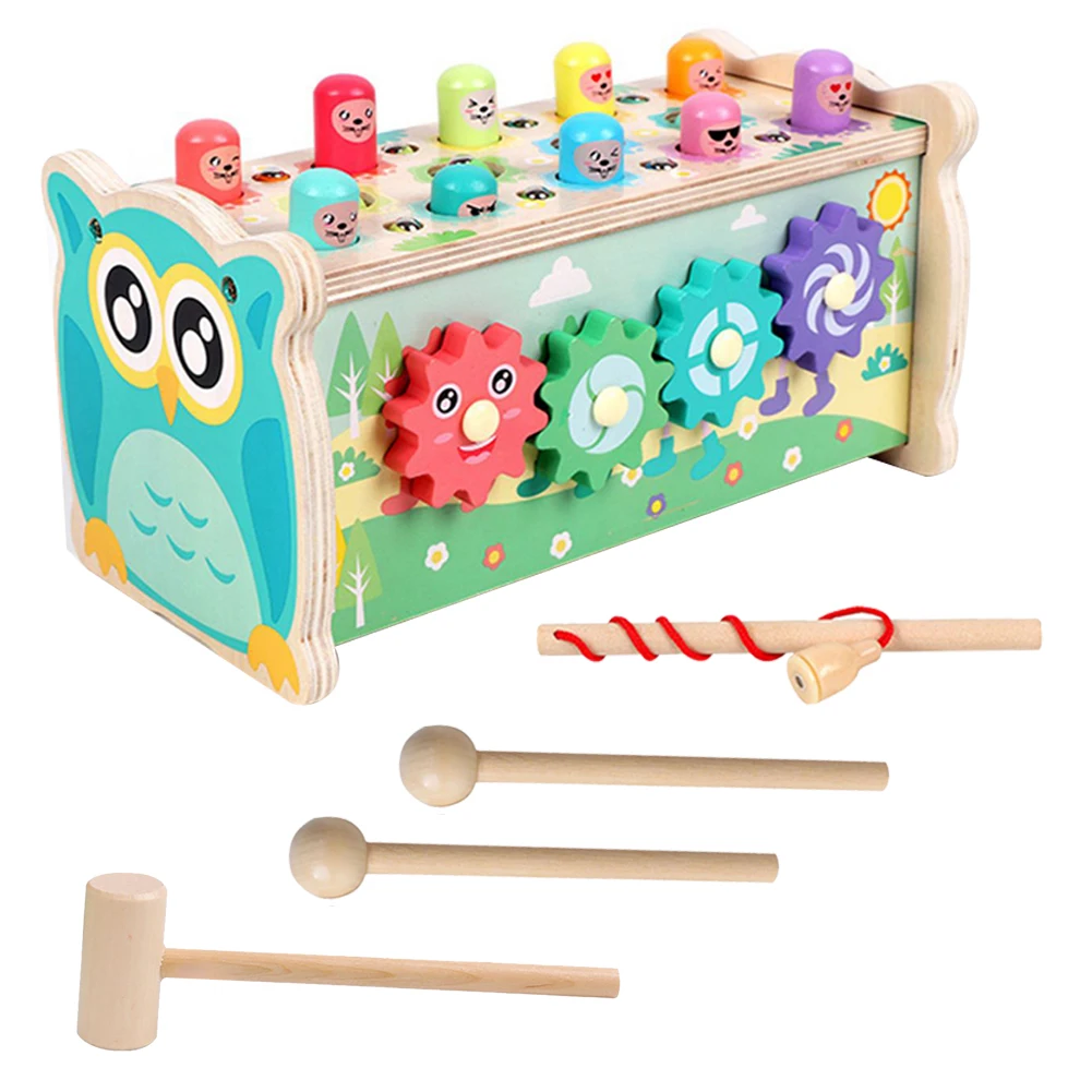 

Wooden Hammering Pounding Bench Toys 3-5Year Old Kids Early Educational Xylophone Fishing Magnetic Toys Best Birthday Present