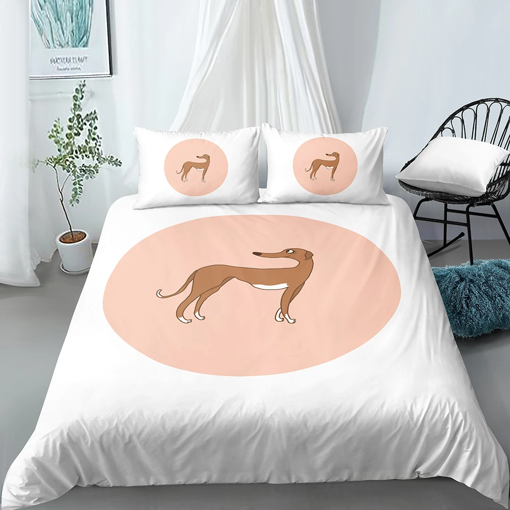 

Мультяшное постельное белье Whippet, постельное белье с наволочками, двойное, полноразмерное/двойное, Королевский размер, гладкая, закрытая ко...