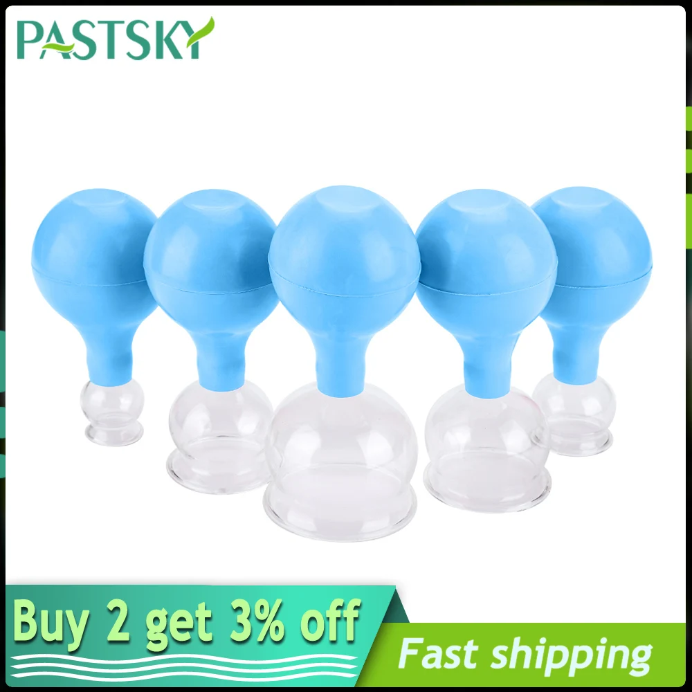 1 шт./5 шт. резиновая головка Стекло Вакуумный Банки для вакуумного массажа на