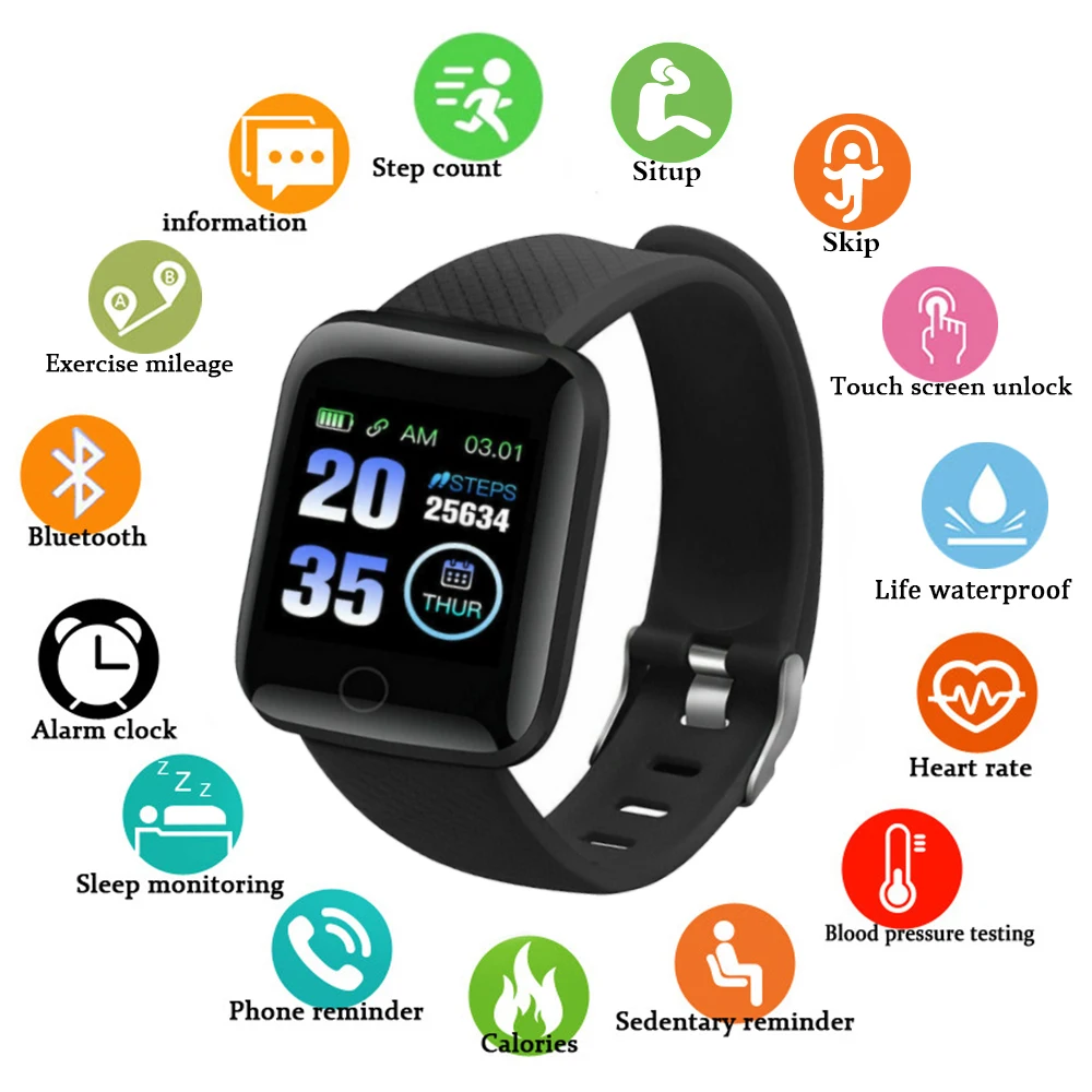 Умные часы D13 для мужчин и женщин измерение давления пульса водонепроницаемые