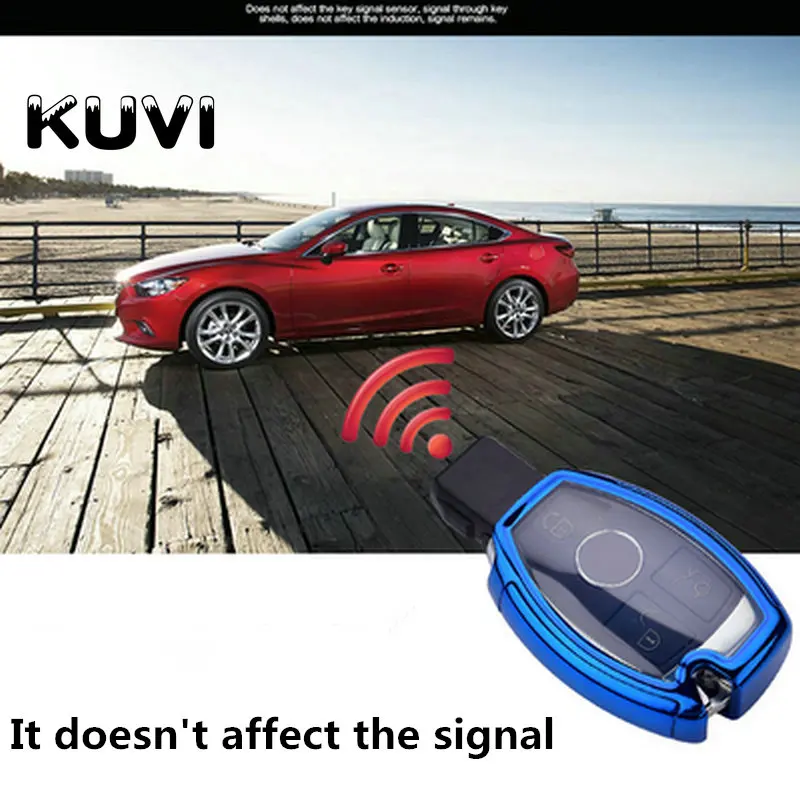 Хорошее качество TPU+ PC автомобильный чехол для ключей брелок кольцо для Mercedes Benz W203 W210 W211 W124 W202 W204 AMG аксессуары