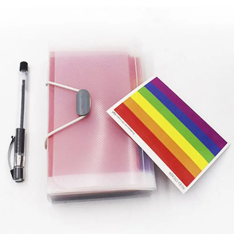 

Rainbow Color A6 Document Bag Cute Mini Bill Receipt File 13 Grids Pouch Folder