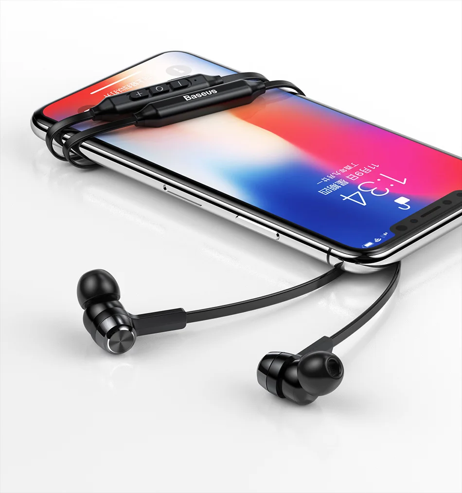 Baseus S06 Bluetooth наушники беспроводные магнитные шейные наушники громкой связи спортивные стерео наушники для samsung Xiaomi с микрофоном беспроводные наушники