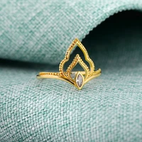 cute crystal zircon stone crown rings for women vintage gold color stainless steel ring aesthetic jewelry birthday gifts