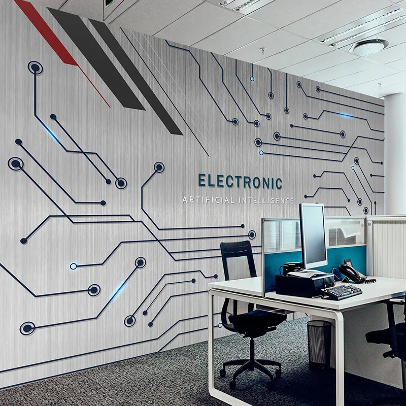 Настенные 3D-обои в промышленном стиле металлическая печатная плата для офиса