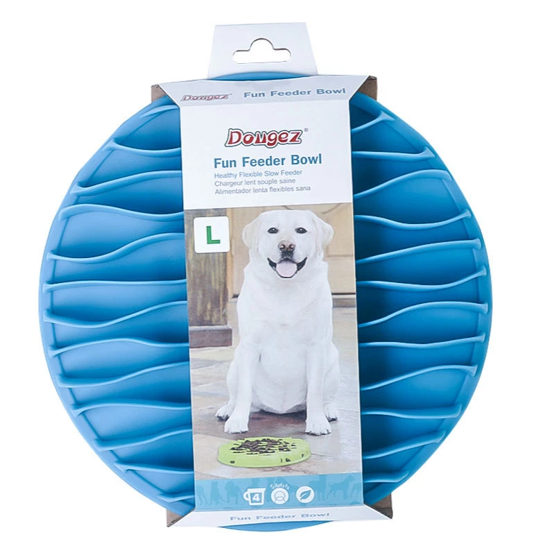 

Pet Slow Food Bowl TPR Fun Wavy Line Feeder Dish Dog Cat Slow Down Eating Feeder Healthy Feeding Nontoxic Dog Supplies