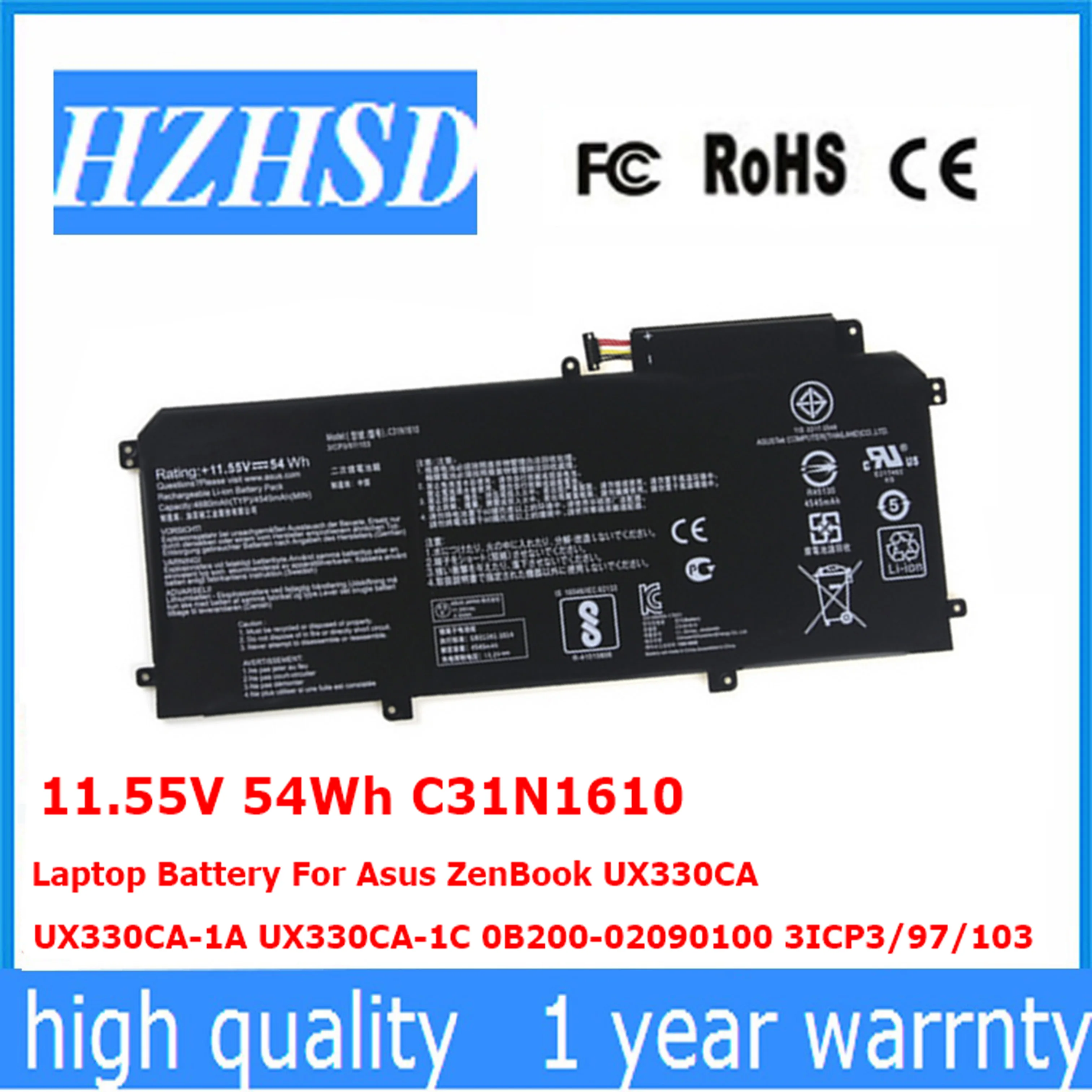 

11,55 V 54Wh C31N1610 Аккумулятор для ноутбука Asus ZenBook UX330CA UX330CA-1A 0B200-02090100 3ICP3/97/103