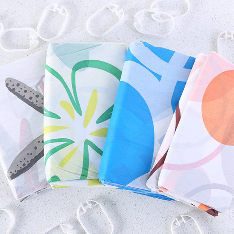 

1.8x1.8m Modern Shower Curtain Hook Mildew Proof Starfish Curtain Home Used Waterproof Mildew PEVA Curtain For Bathroom Shower