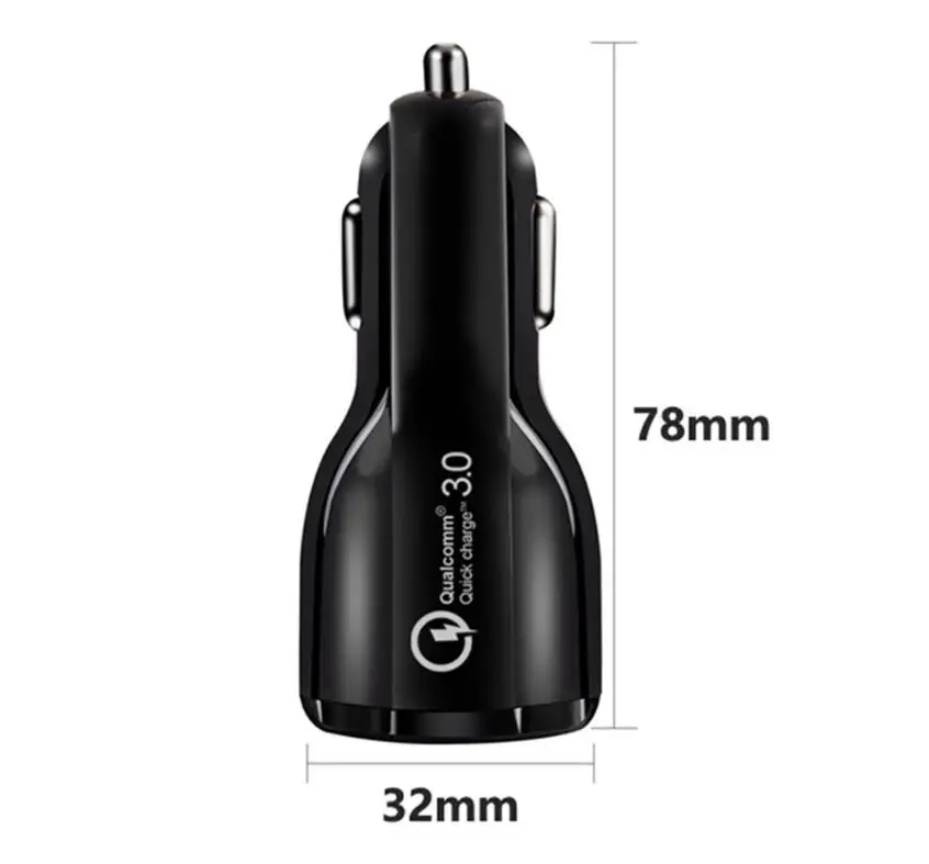 Автомобильное зарядное устройство Quick Charge 3 0 для телефона автомобильное с двумя