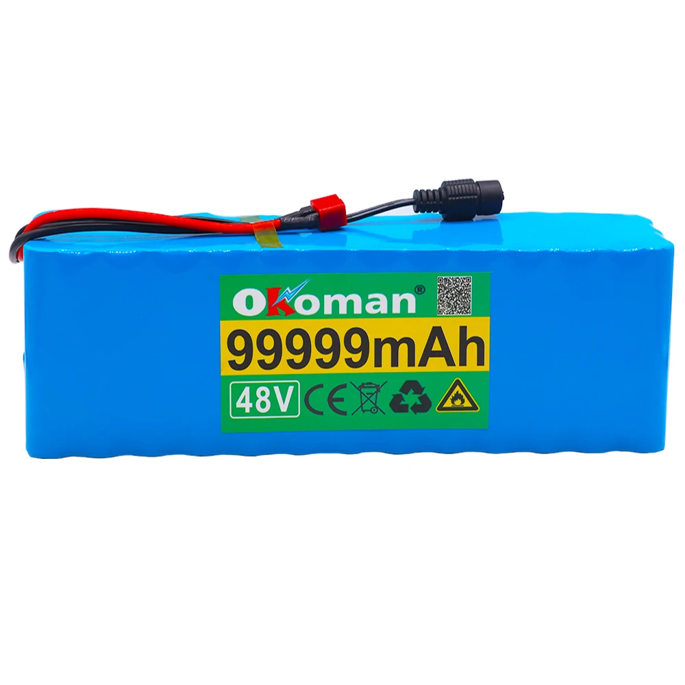 2021 Новый 48V 99.999Ah 1000w 13S3P 18650 комплект литий-ионный батарей для 54 6 v E-велосипед