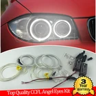 Комплект высококачественных фар CCFL ангельские глазки, теплое белое кольцо с ореолом для BMW 1 серии E81, E82, E87, E88 2004-2012, Ксеноновые фары Demon Eye