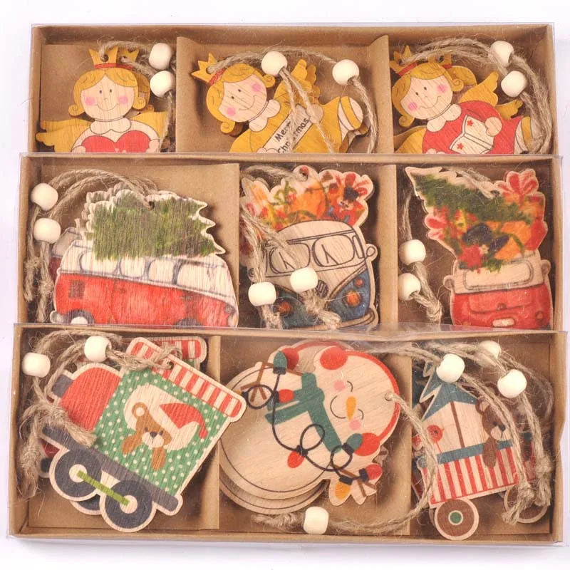 2020 новые рождественские деревянные украшения висячие кулон расписанный ангел