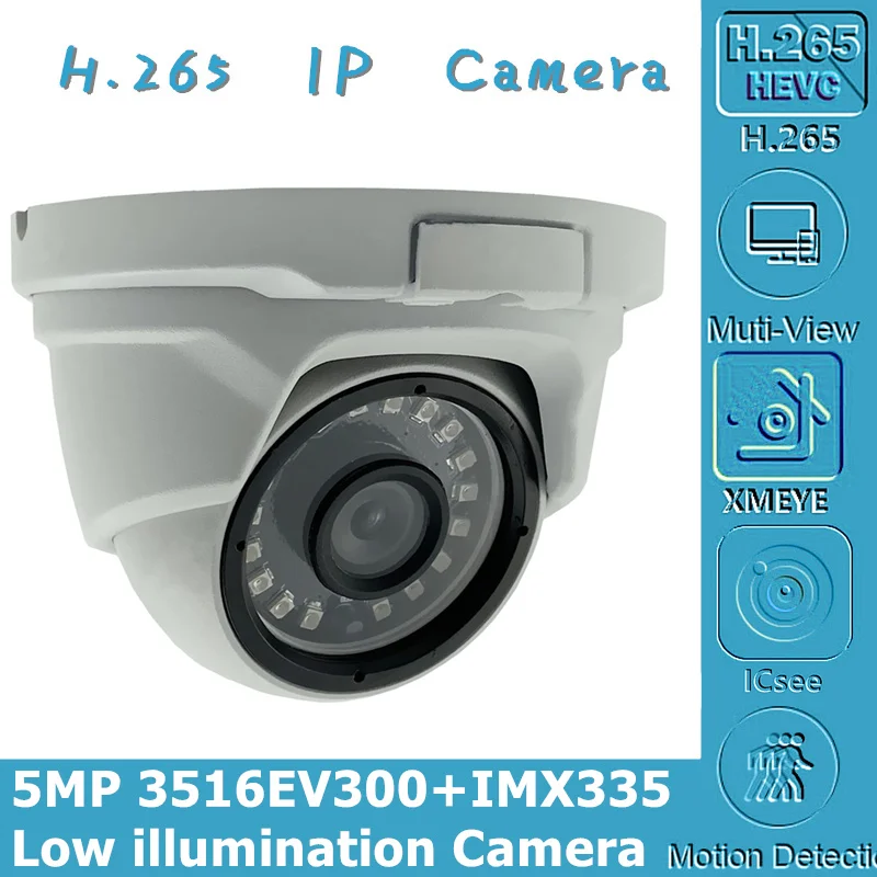 

3516EV300+Sony IMX335 5MP IP Ceiling Metal Dome Camera 2592*1944 Low illumination H.265 IRC CMS XMEYE P2P RTSP Motion Detection