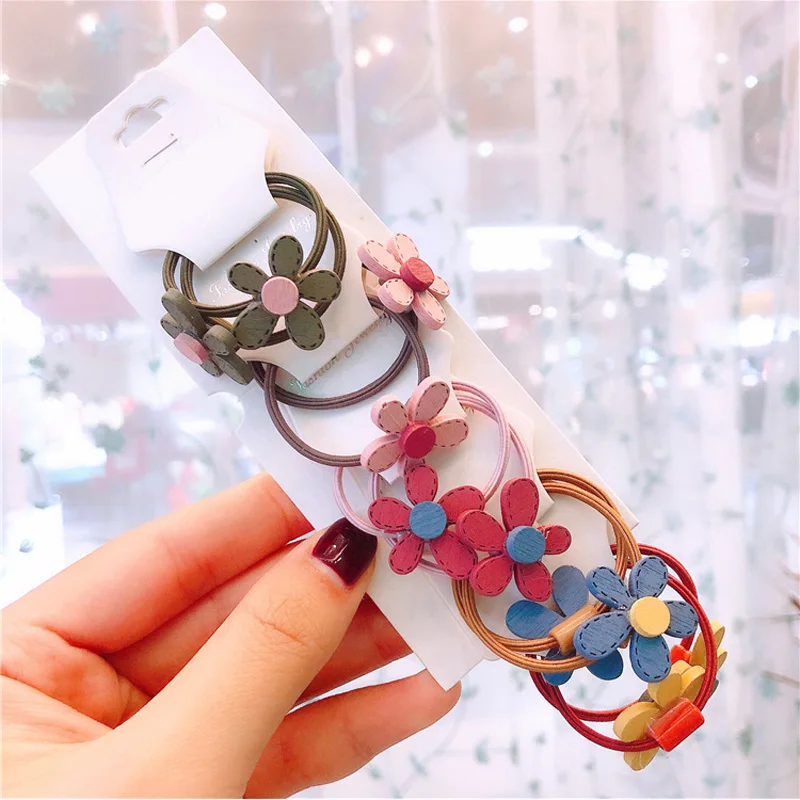 5 пар/партия забавный мультяшный рисунок веревка для волос детей милая головная