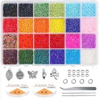 glass seed beads starter kit 2mm small craft bead belt tool kit for diy craft bracelet jewelry making supplies