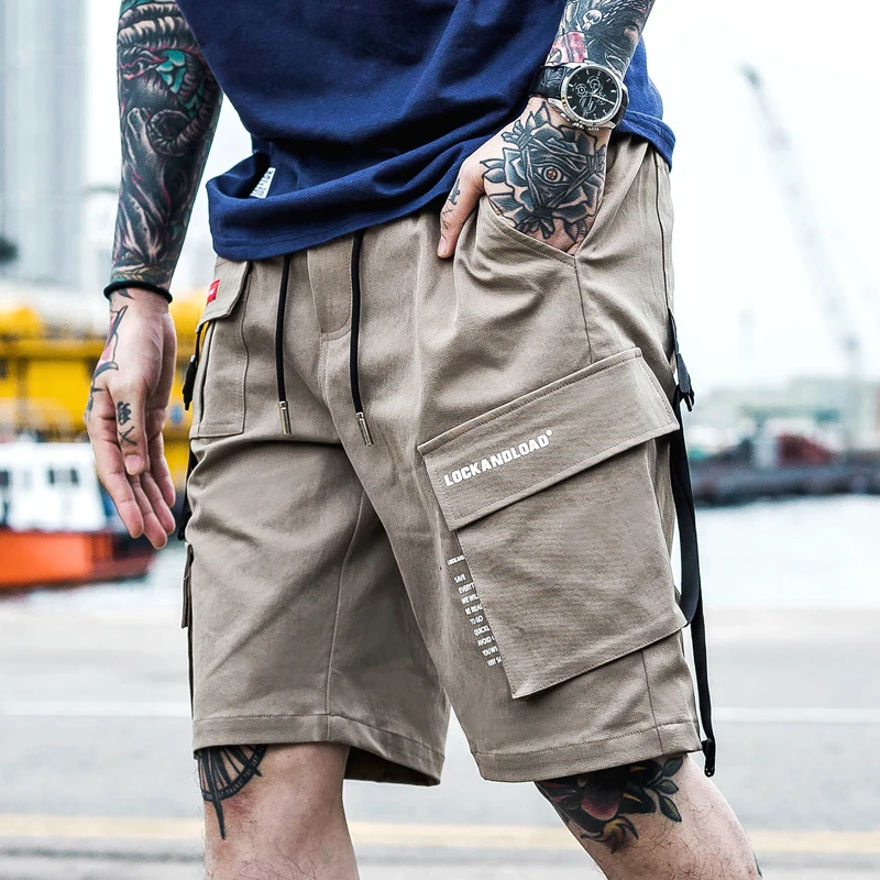 

New Men Streetwear Cargo Shorts Pants Mens Hip Hop Casual pocket Shorts Male Loose Work Shorts Man Military Short Pants