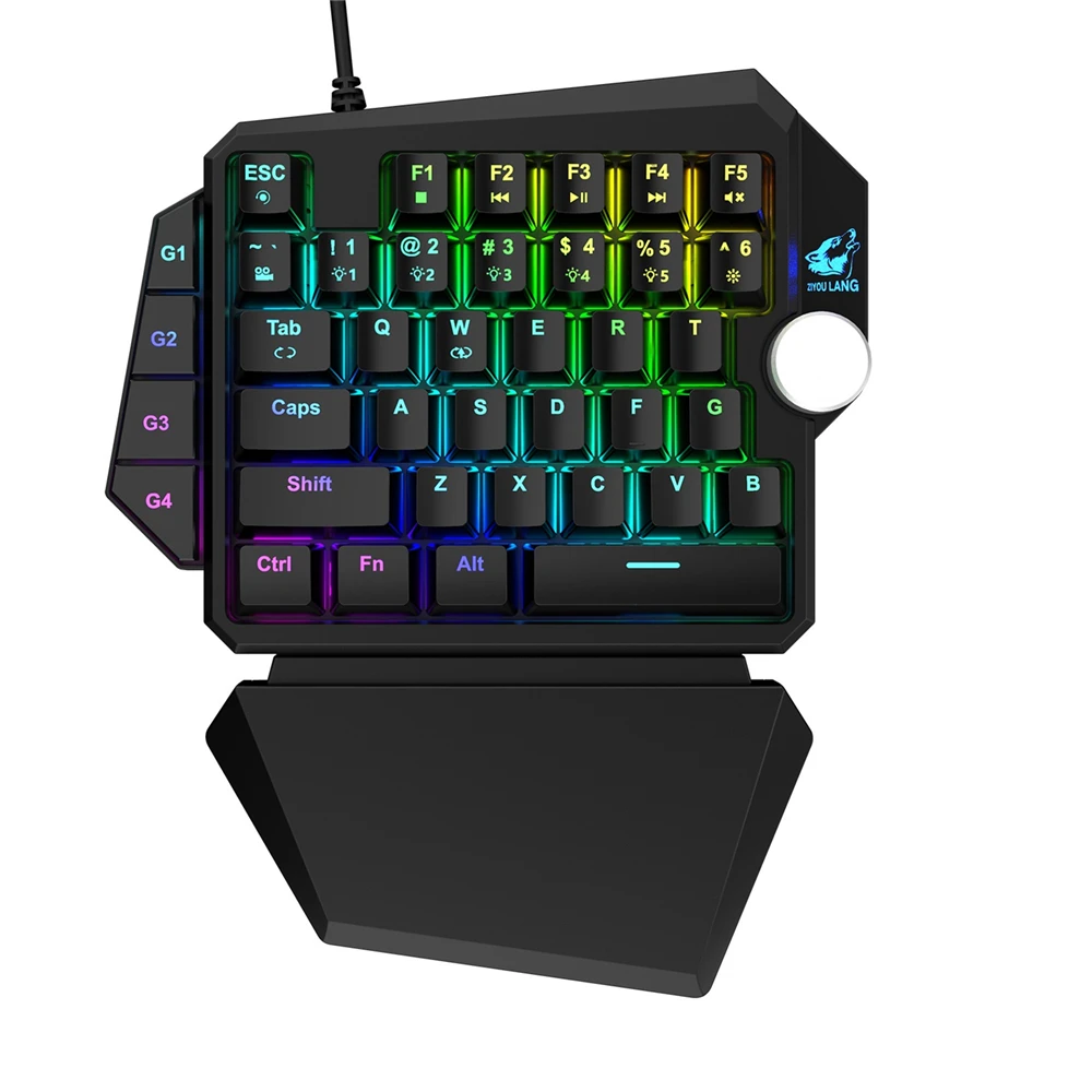 One-hand Mechanical Keyboard Cool Gaming RGB for Computer Host Laptop PS LED Membrane Sensitive Throne Mini | Компьютеры и офис