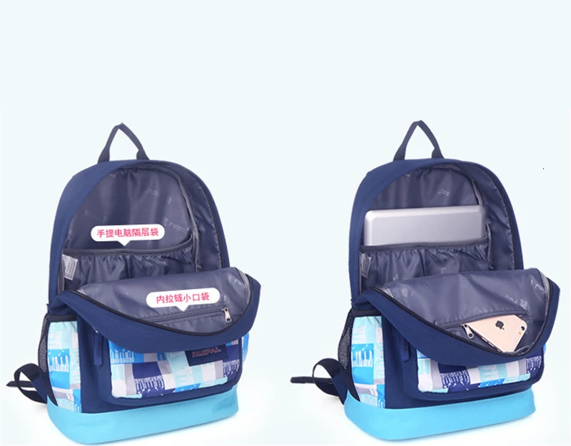 Printing backpack School Bag for Teenagers plaid Children for Girls Boys Unisex Schoolbag travel bags Mochila Grade 1-3 students