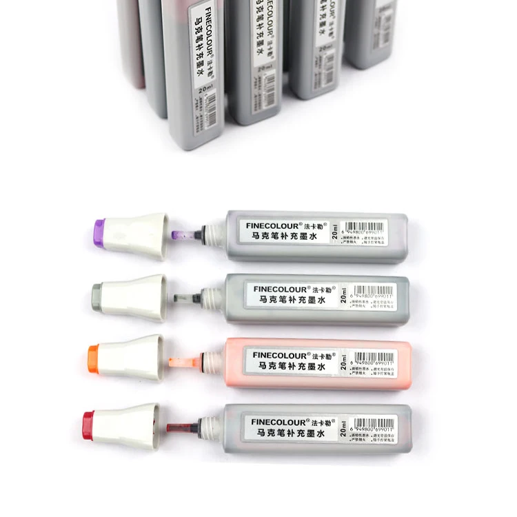 Finecolour EF900 художественные масляные спиртовые чернильные маркеры 20 мл EF100/101/102 универсальные пополняющие/добавляемые/Заполняемые жидкие чернила 480 цветов