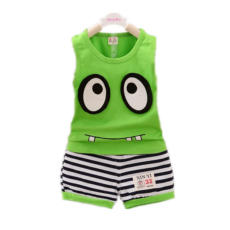 Новый летний модный костюм для маленьких девочек детская хлопковая майка и шорты