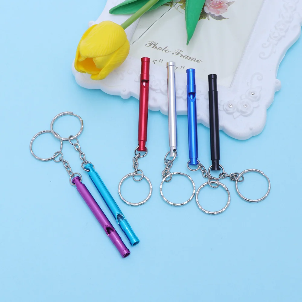 

6pcs Outdoor Survival Whistle Fashion Aluminium Alloy Whistle Referee Survival Whistle Outdoor Equipment EDC Tool(Mixed Colors)