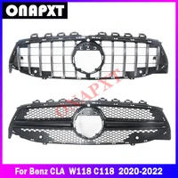 for mercedes benz cla w118 c118 car hood bumper gt diamond front grill car styling middle grille bumper grille vertical bar 2020