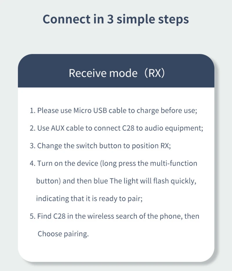 

1pc New C28 Bluetooth 5.0 Audio Adapter 3.5mm AUX Bluetooth Receiver for Car Computer TV Projector Transmitter Receiver