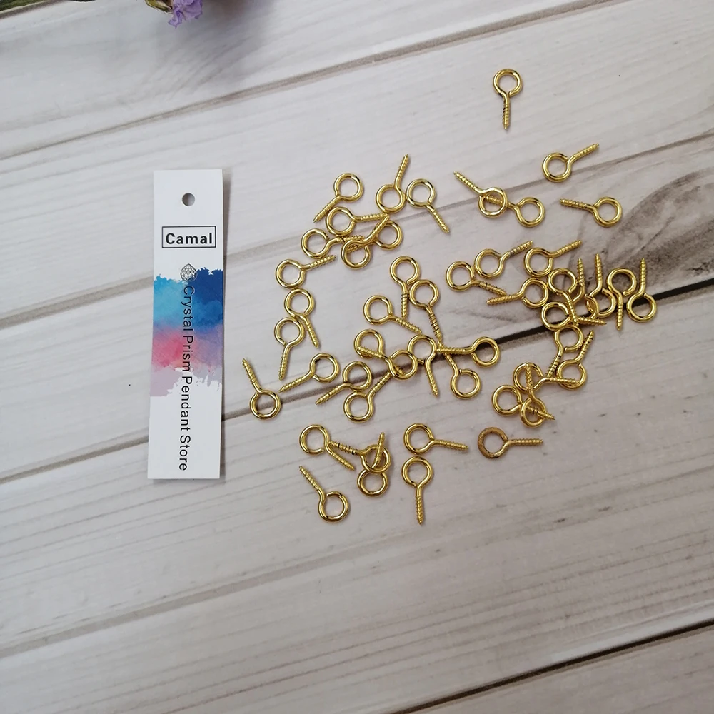 100 шт. золотые штифты с петлей для люстр 15 мм|Люстра хрустальная| |