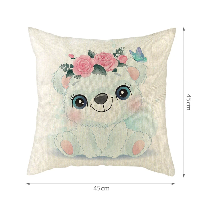 

Christmas Cartoon Animal Pillow Case Decor Animal Elephant Monkey Deer Cushion Cover for Sofa Pillowcase Pillow Covers 45x45cm