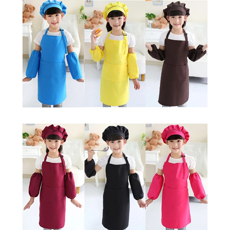 

1Set Multi-color Fashion children's Salon Aprons Kitchen Apron Restaurant Kitchen Baking Waiter Apron