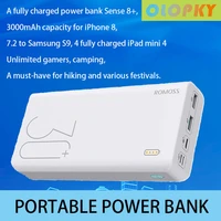 30000mah power bank sense 8 18w pd usb c portable charger with 3 outputs and 3 inputs external battery pack charger