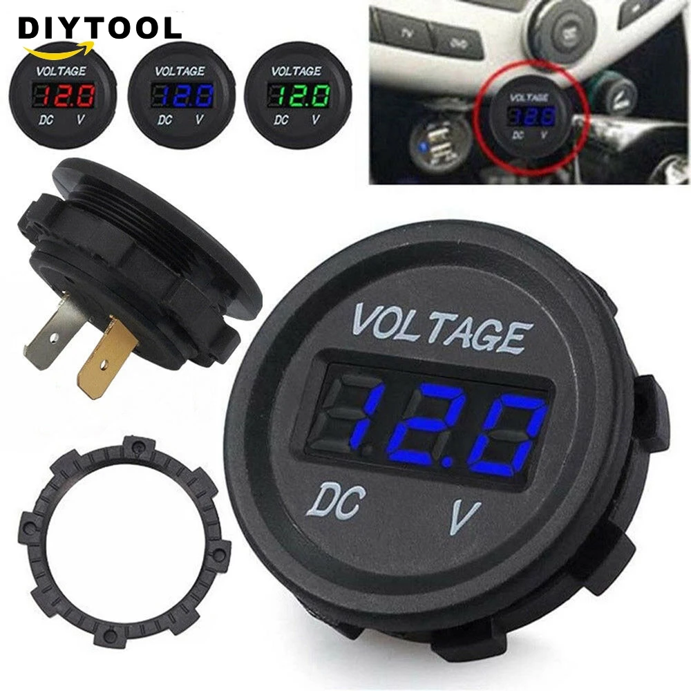 Водонепроницаемый авто автомобиль лодка мотоцикл DC12v-24v LED Панель Мини цифровой