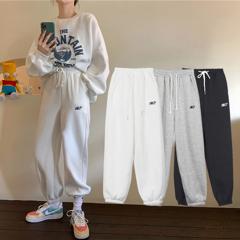 

Pantalones De Al Para Mujer Harajuku De Cintura Alta Estilo Coreano Invierno 2021