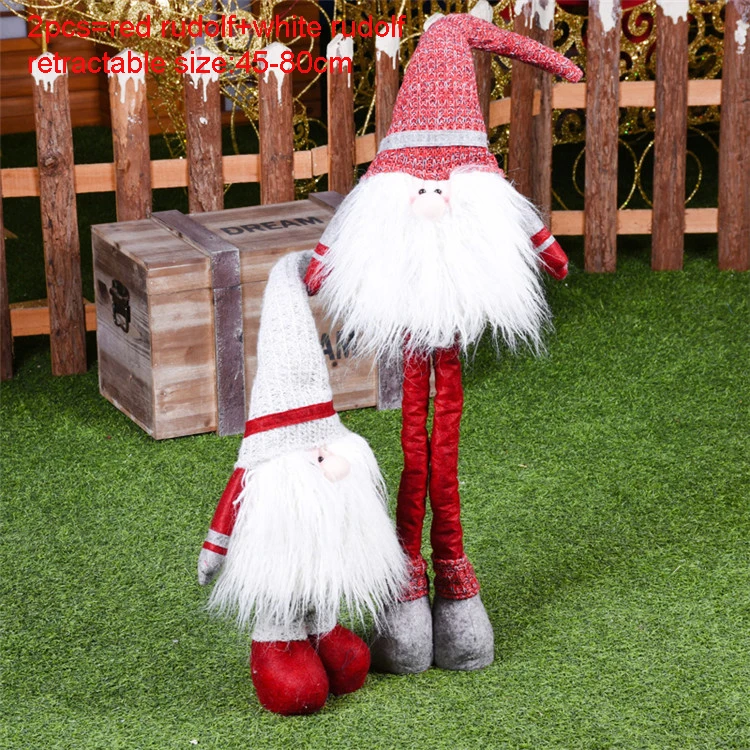 2pcs 246 Рождественские украшения, выдвижные фигурки-подставки, 3 шт., Санта Клаус+ Снеговик+ лось, Рождественские куклы, аксессуары для украшения дома и офиса - Цвет: 2pcs 246