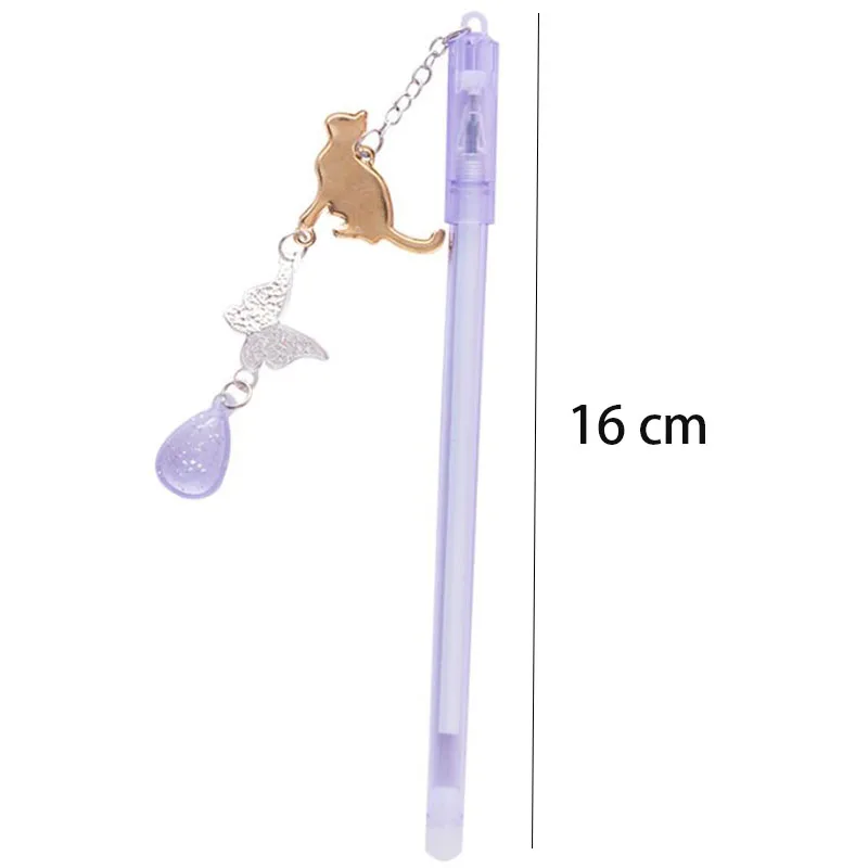 

36 pcs/lot Kawaii Cat Pendant Gel Pen Cute 0.5mm black ink Signature Pens Office School Writing Supplies gift
