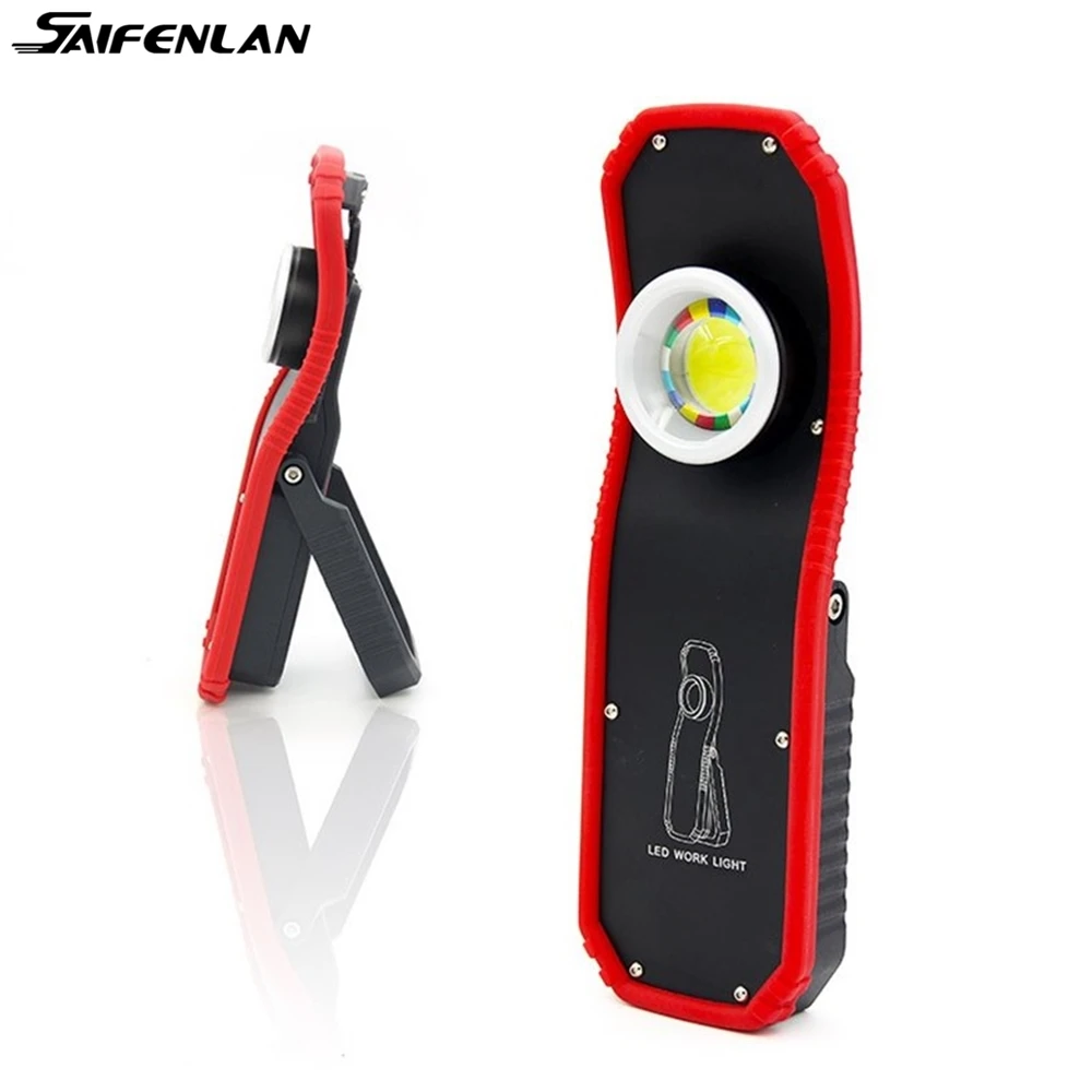 

60w Portable LED Work Light Flashlight Torch USB Rechargeable Magnetic LED COB Lanterna Hanging Hook Stand Lamp For Camping