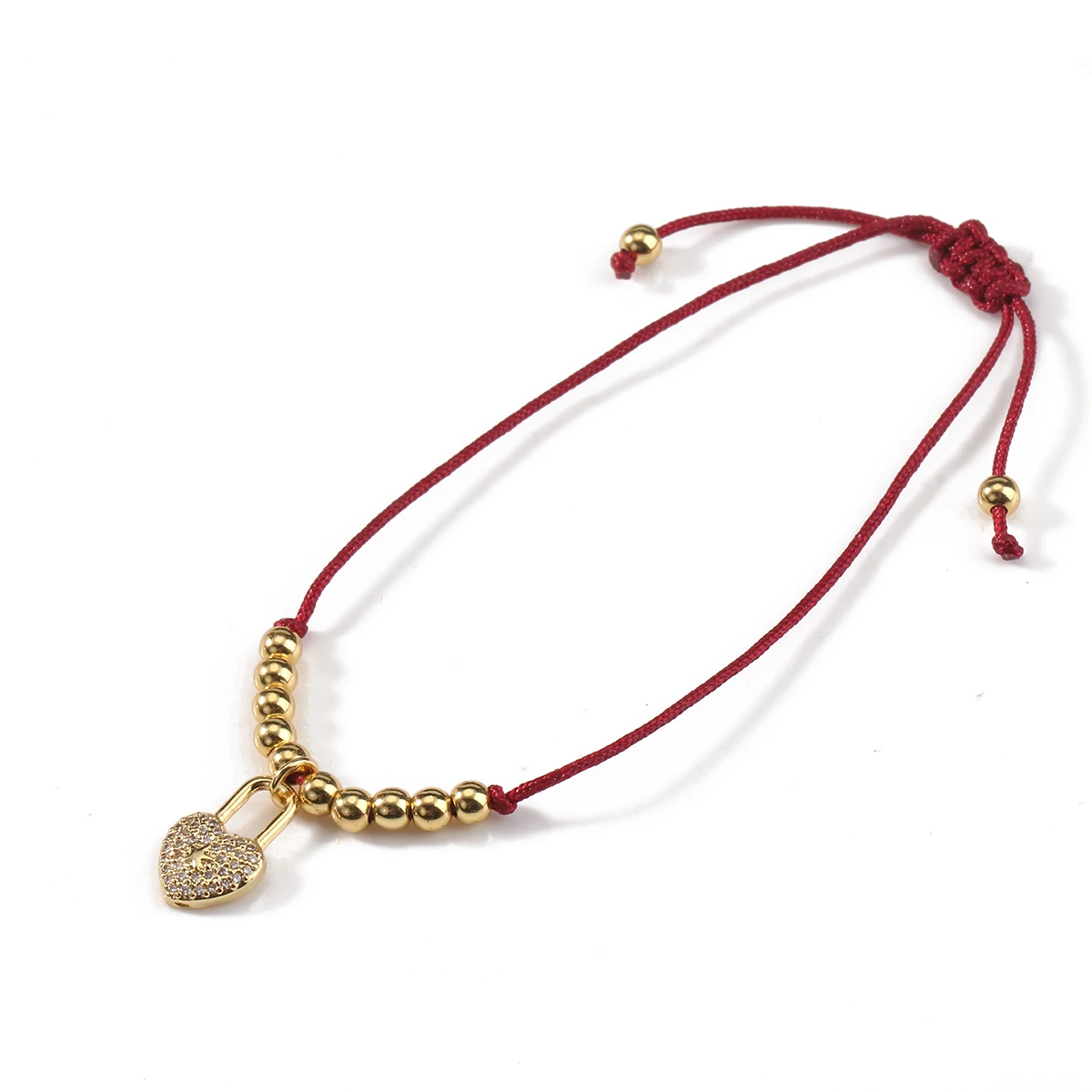 AAA блестящий кулон в форме сердца с фианитами 5 мм позолоченные медные бусины