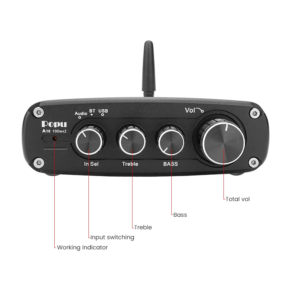 Цифровой усилитель мощности HIFI TPA3116 Bluetooth 5 0 аудиоресивер PCM5102 класс D 2 каналов 100