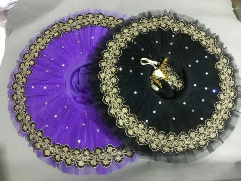 Черный фиолетовый лебедь балетный танцевальный костюм профессиональная