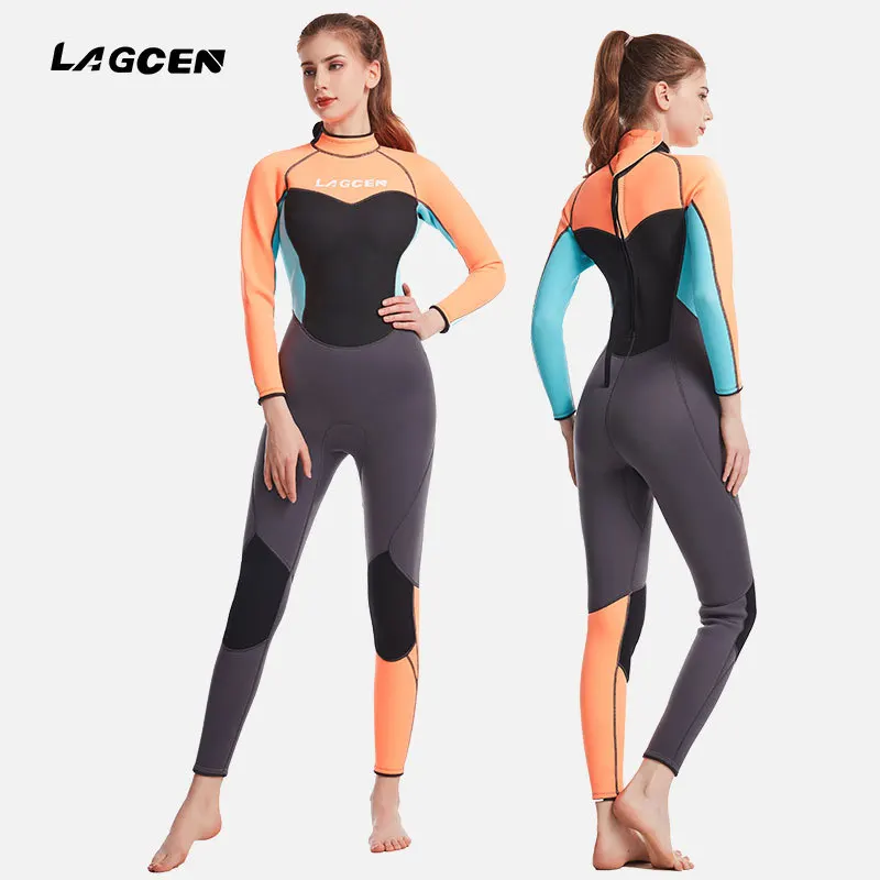 Women Wetsuit 2.5MM Neoprene Thickened Warmth Swimming Wetsuit for Deep Snorkeling Scuba Diving One-piece Surfing Suit Kayak