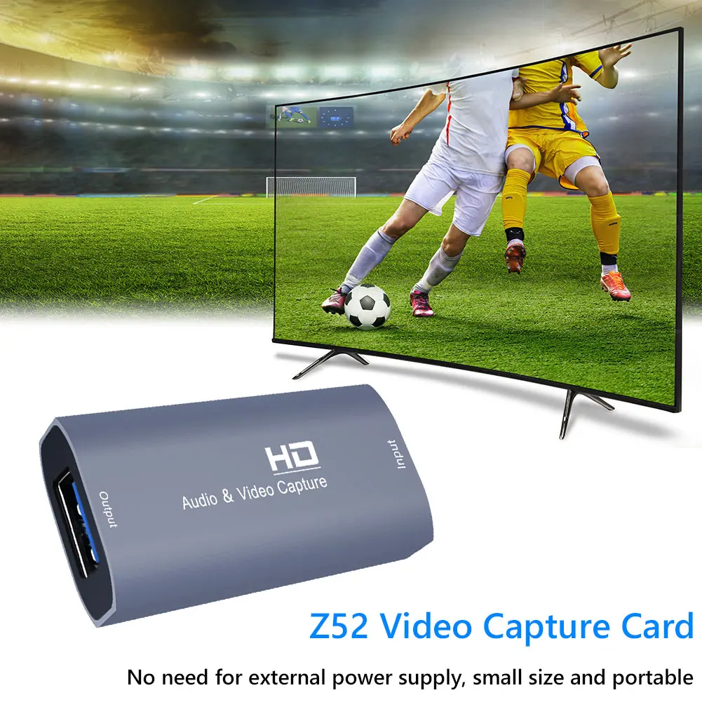 

Z52 4K Video Capture Card Replacement Mini HD 1080P HDMI-compatible Female to USB C Female Video Grabber Box Acquisition Card
