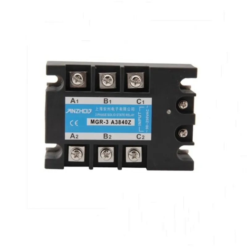 

Твердотельное реле MGR-3 A3840Z TSR-40AA 40A 380VAC 70 ~ 280VAC AC-AC трехфазное твердотельное реле